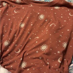 Celestial Print Rust Top